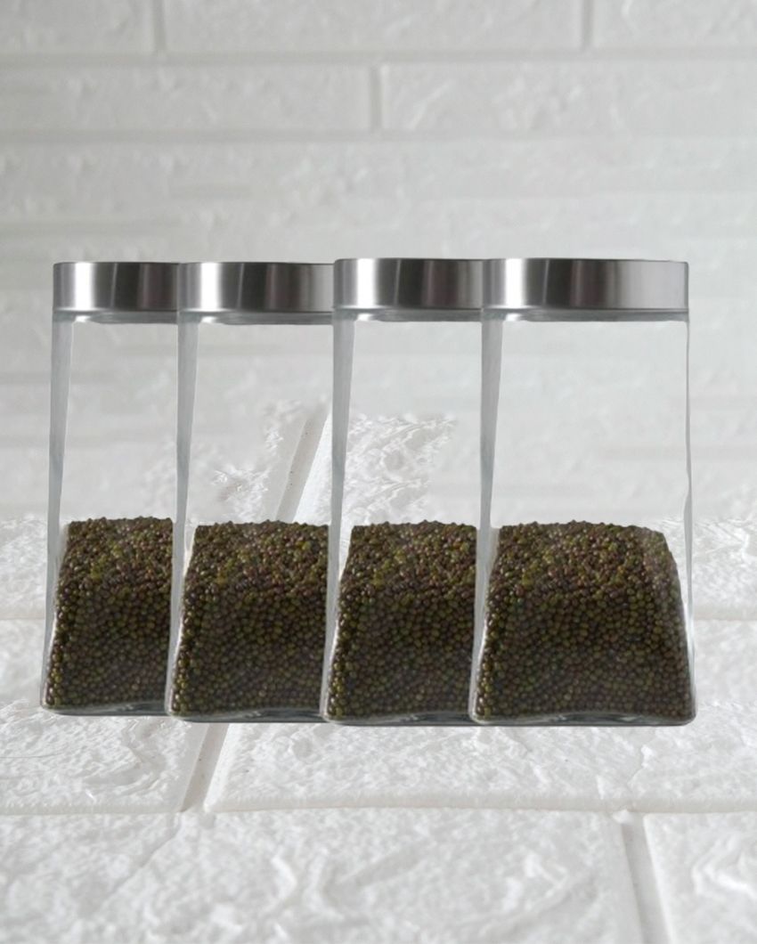 Stylish and Sturdy Square Glass Jars | 1500ml | 4 x 8 inches