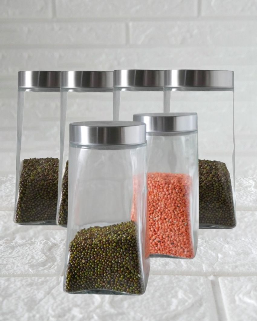 Stylish and Sturdy Square Glass Jars | 1500ml | 4 x 8 inches