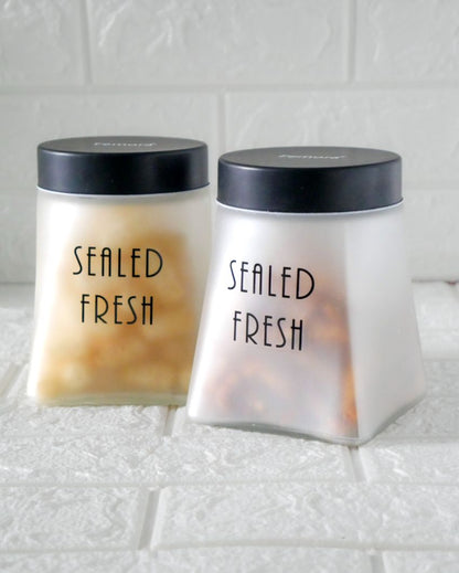 Clear and Classy Square Glass Storage Jars | 800ml | 4 x 6 inches