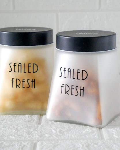 Clear and Classy Square Glass Storage Jars | 800ml | 4 x 6 inches