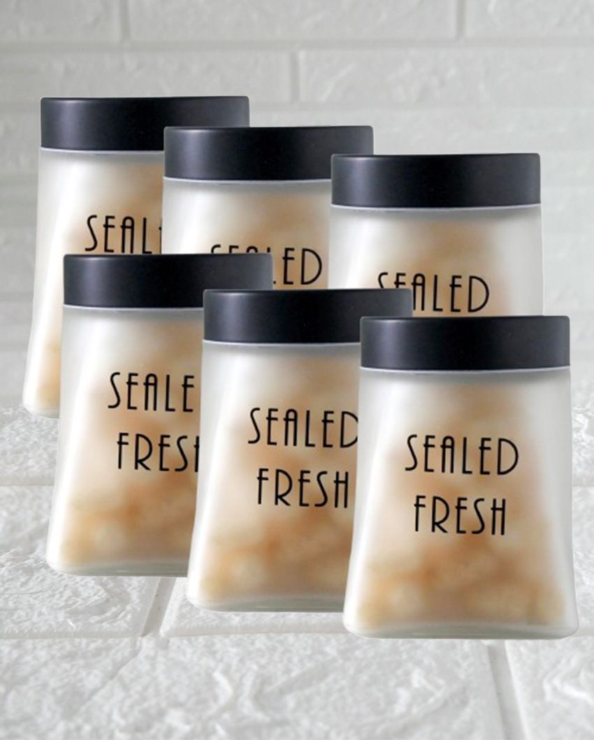 Clear and Classy Square Glass Storage Jars | 800ml | 4 x 6 inches