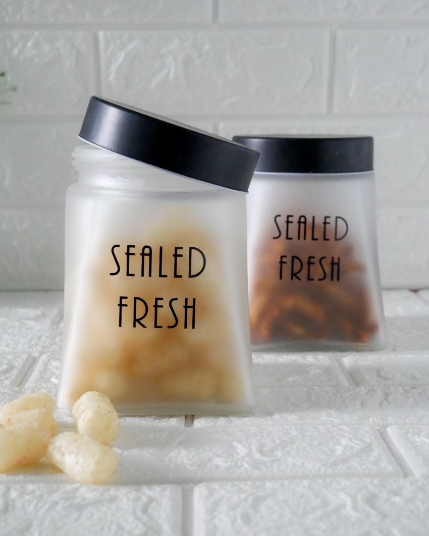 Clear and Classy Square Glass Storage Jars | 800ml | 4 x 6 inches