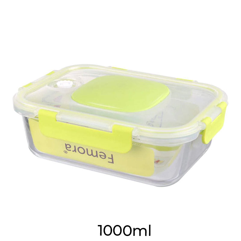 Borosilicate Glass Rectangle Container with Vacuum Pump Lid | 1L