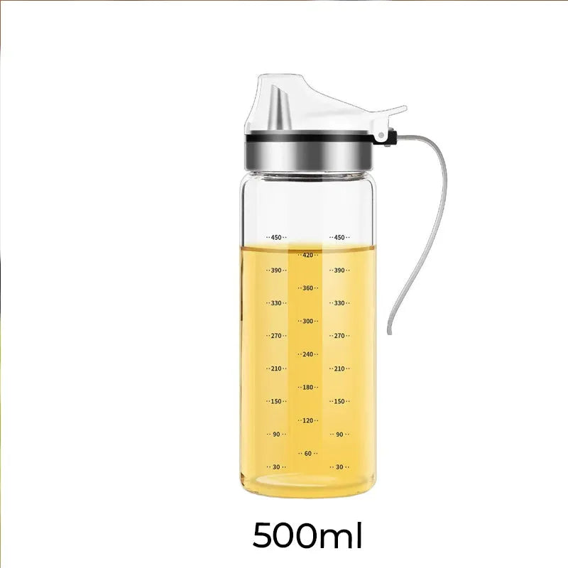 Borosilicate Glass Oil Dispenser with Stopper & Steel Handle | 500 ml