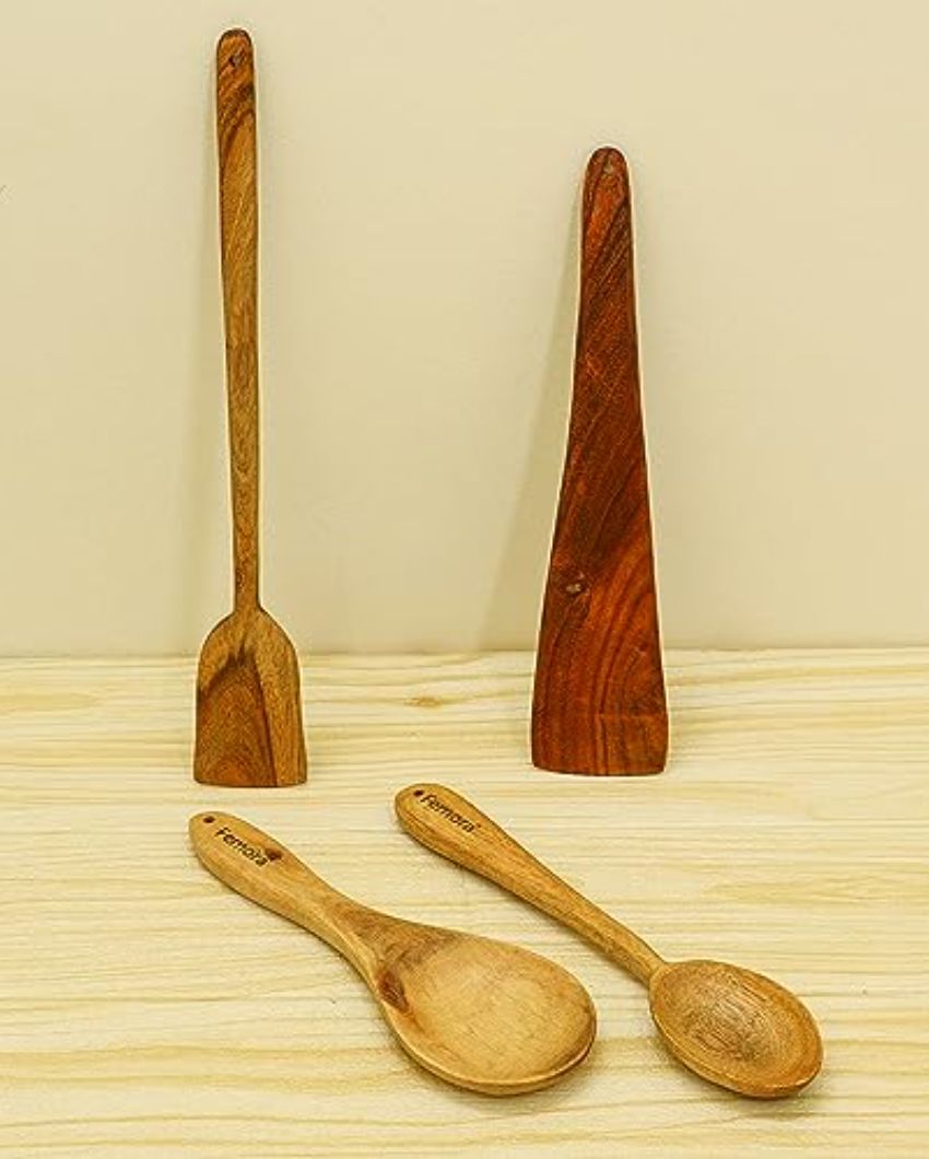 Multipurpose Different Wooden Cooking Tools | Set Of 4
