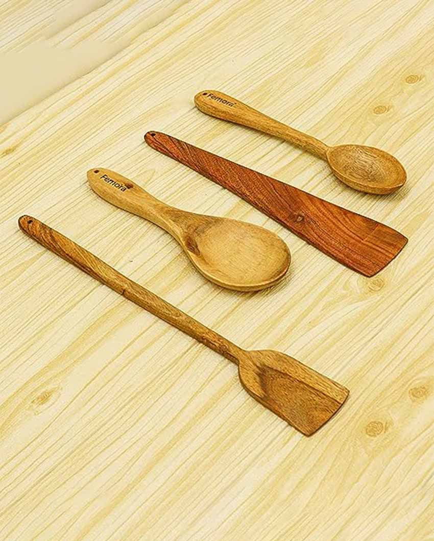 Multipurpose Different Wooden Cooking Tools | Set Of 4