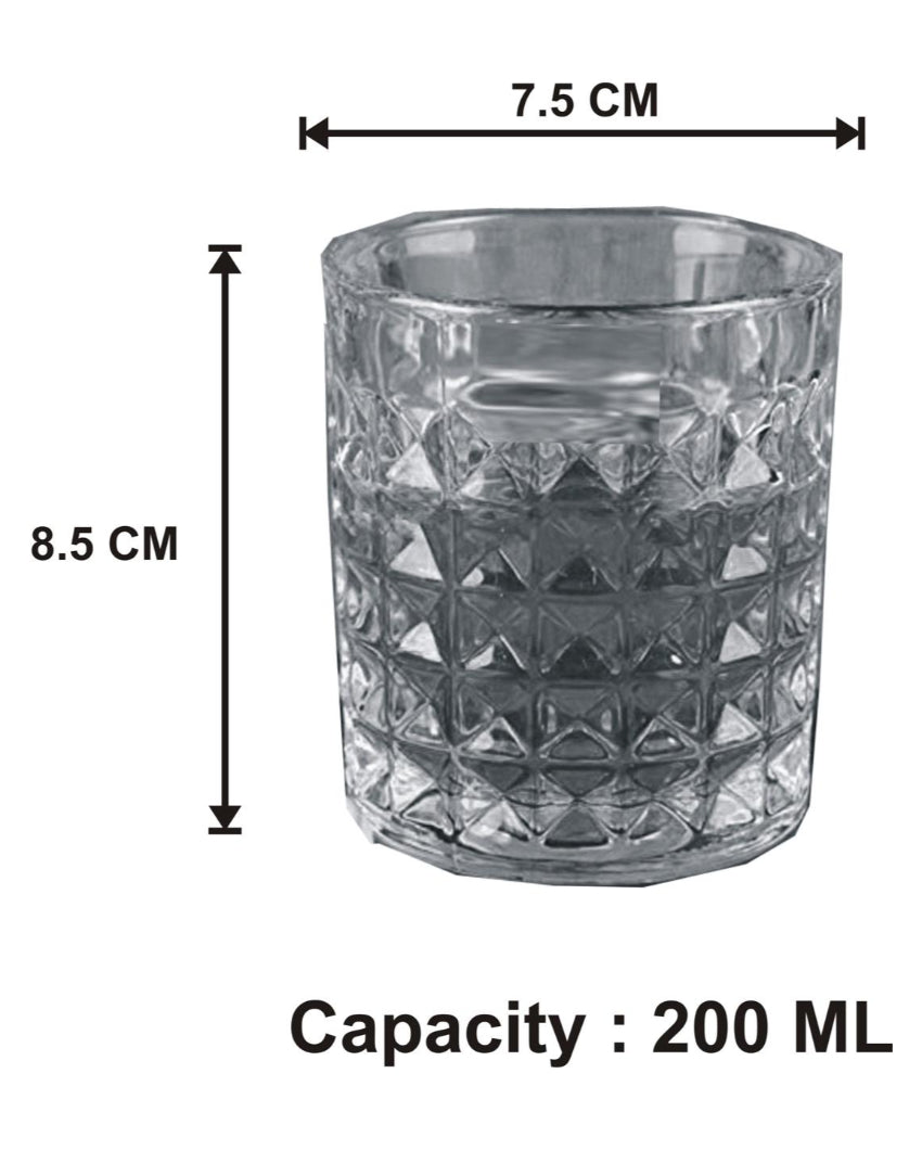 Sophisticated Round Base Whiskey Glasses for Spirits | 200ml | 3 x 4 inches