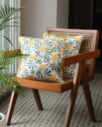 Frangipani Cotton Cushion Covers | 16 x 16 inches