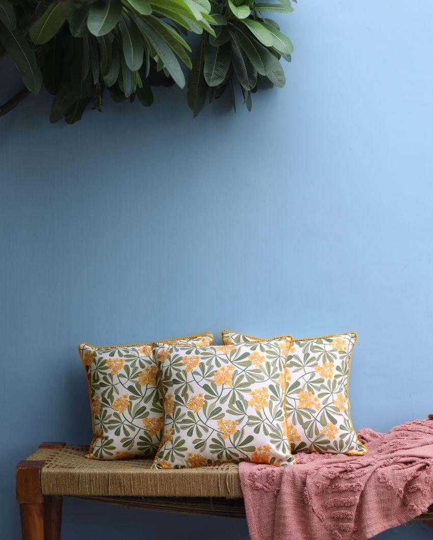 Frangipani Cotton Cushion Covers | 16 x 16 inches