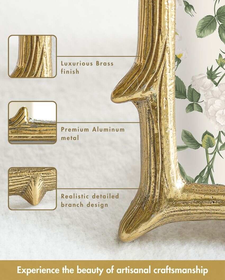 Elegant Golden Shade Metal Twig Photo Frame | Pack of 2