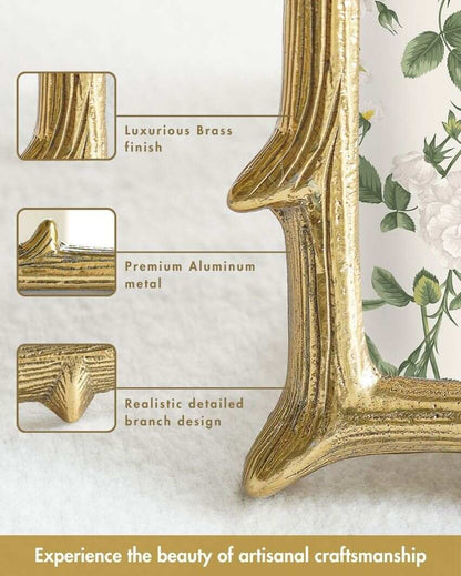 Elegant Golden Shade Metal Twig Photo Frame | Pack of 2