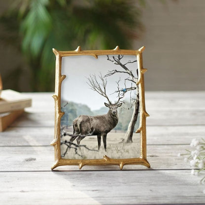 Elegant Gold Design Metal Twig Frame | 6 x 8 inches