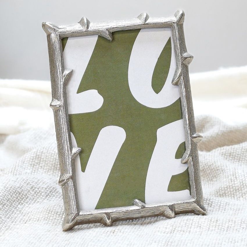 Elegant Silver Shade Metal Twig Frame | 4 x 6 inches