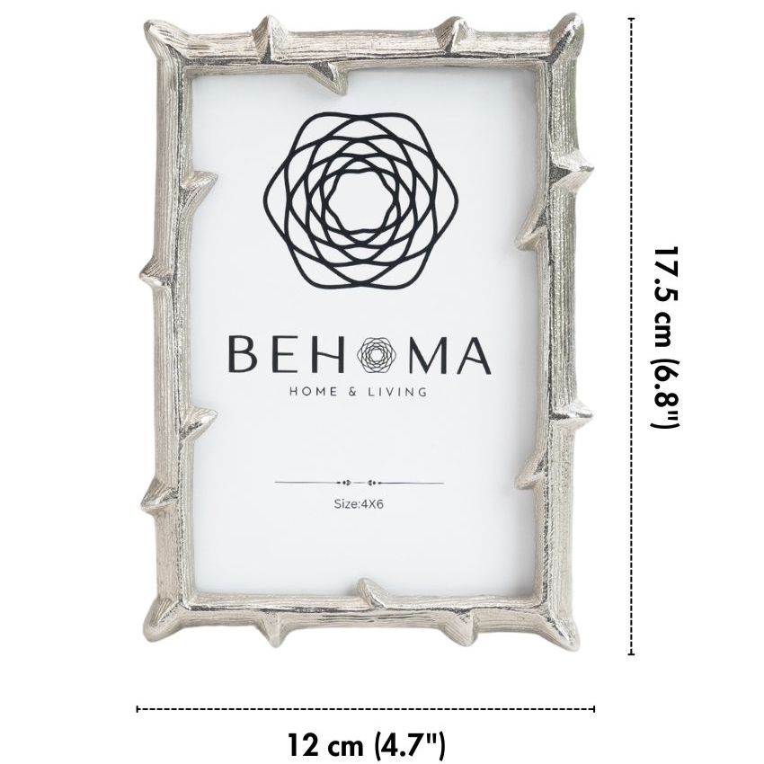 Elegant Silver Shade Metal Twig Frame | 4 x 6 inches