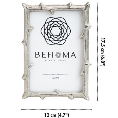 Elegant Silver Shade Metal Twig Frame | 4 x 6 inches