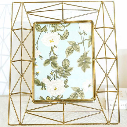 Elegant Modern Geometric Golden Photo Frame | 5 x 7 inches