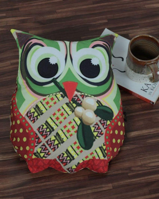 Decorative Polyester Owl Cushion | 15 X 7 inches