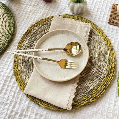 Natural Dual Color Round Placemats | Set of 2 Default Title