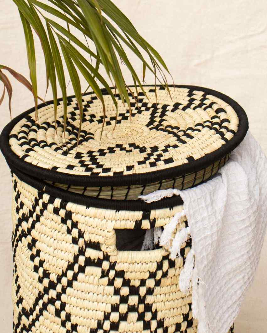 Mira Hand-Woven Laundry Basket With Lid