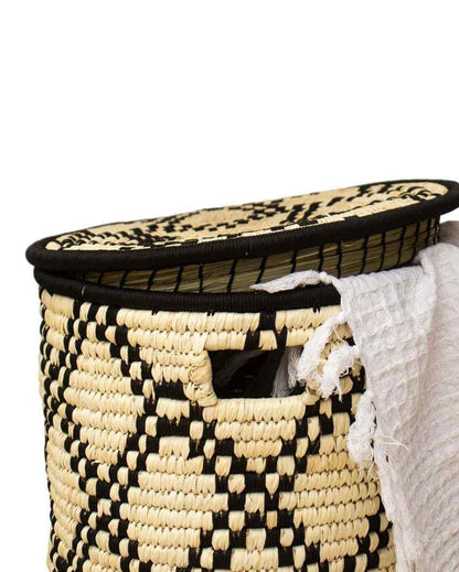 Mira Hand-Woven Laundry Basket With Lid