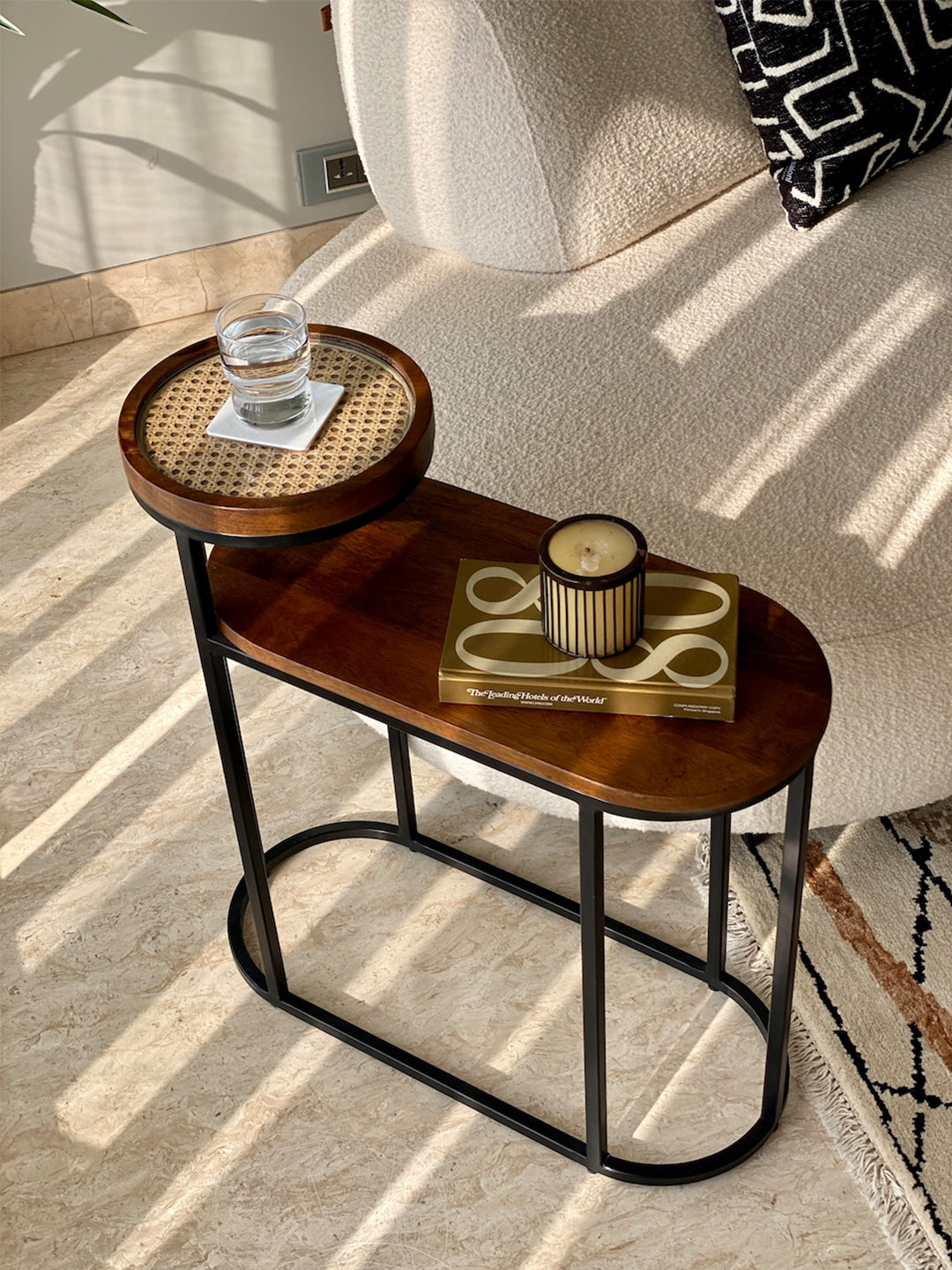 Classy Kovo Rattan 2-Tier Coffee Table | Brown