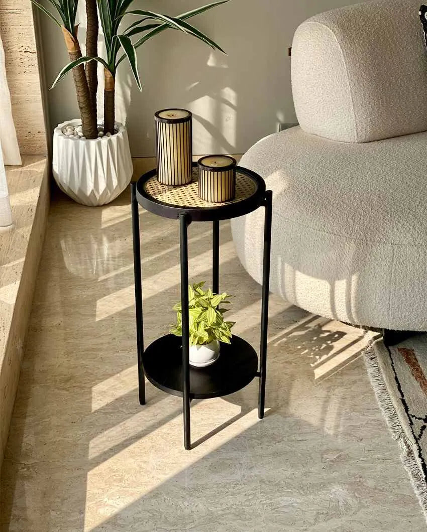 Kovo Rattan Charcoal Iron Side Table