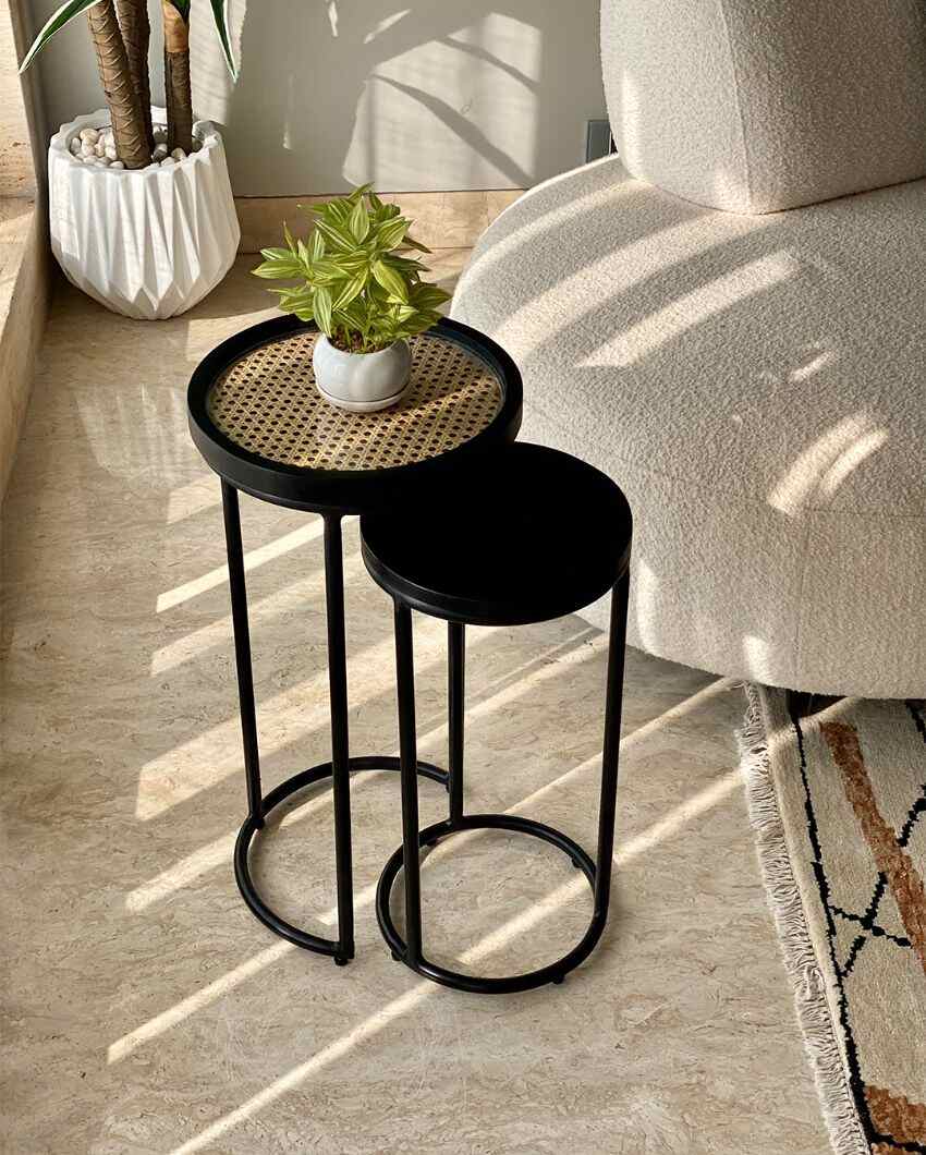 Kovo Rattan Nesting Iron Round Table