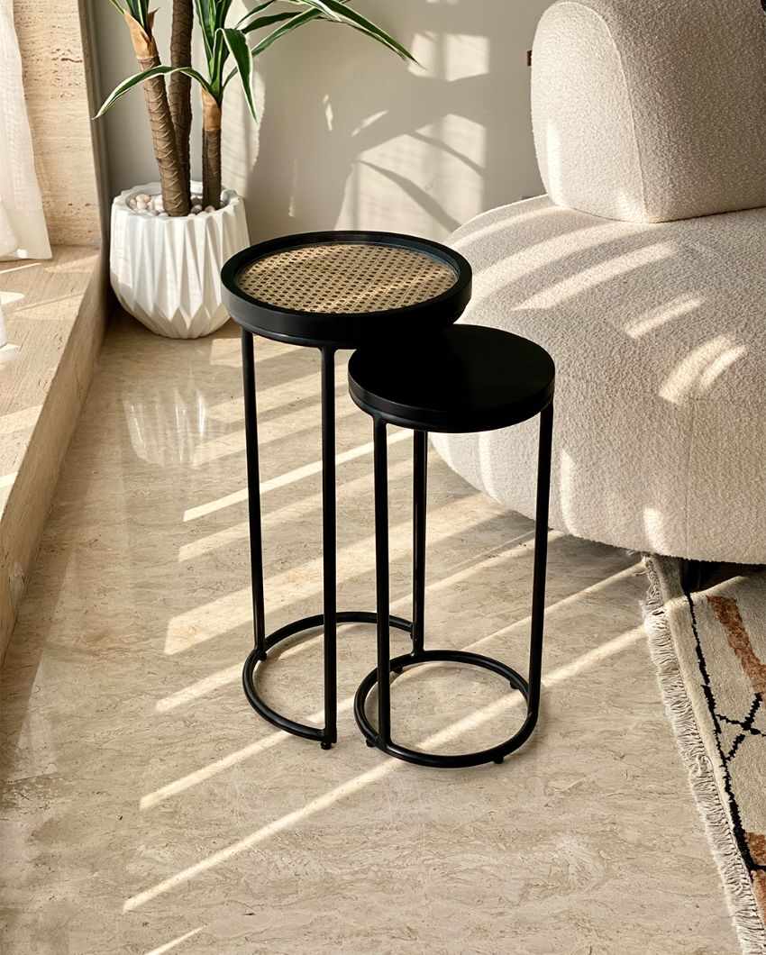 Kovo Rattan Nesting Iron Round Table