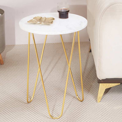 Halden Stylish Side Table | 16x12 Inches Marble