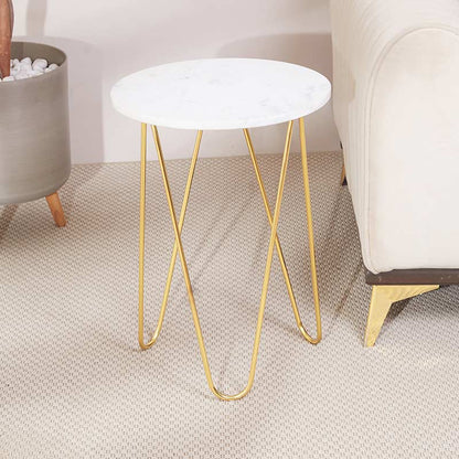 Halden Stylish Side Table | 16x12 Inches Marble