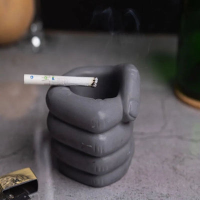 Bold Simple Form Fist Concrete Ashtray | 3 x 3 x 3 inches