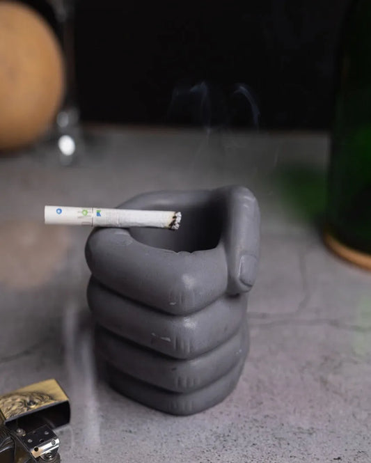 Bold Simple Form Fist Concrete Ashtray | 3 x 3 x 3 inches