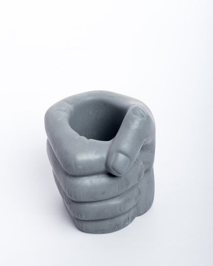 Bold Simple Form Fist Concrete Ashtray | 3 x 3 x 3 inches