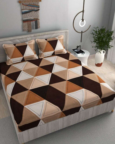 Premium Pyramid Design Elastic Fitted Microfiber Bedding Set | 72 x 78 inches