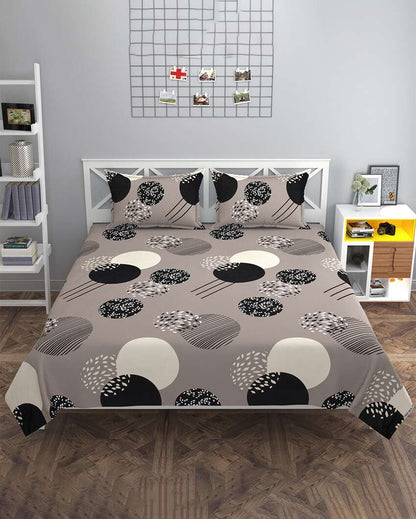 Elegant Dotted Design Elastic Fitted Microfiber Bedding Set | 72 x 78 inches