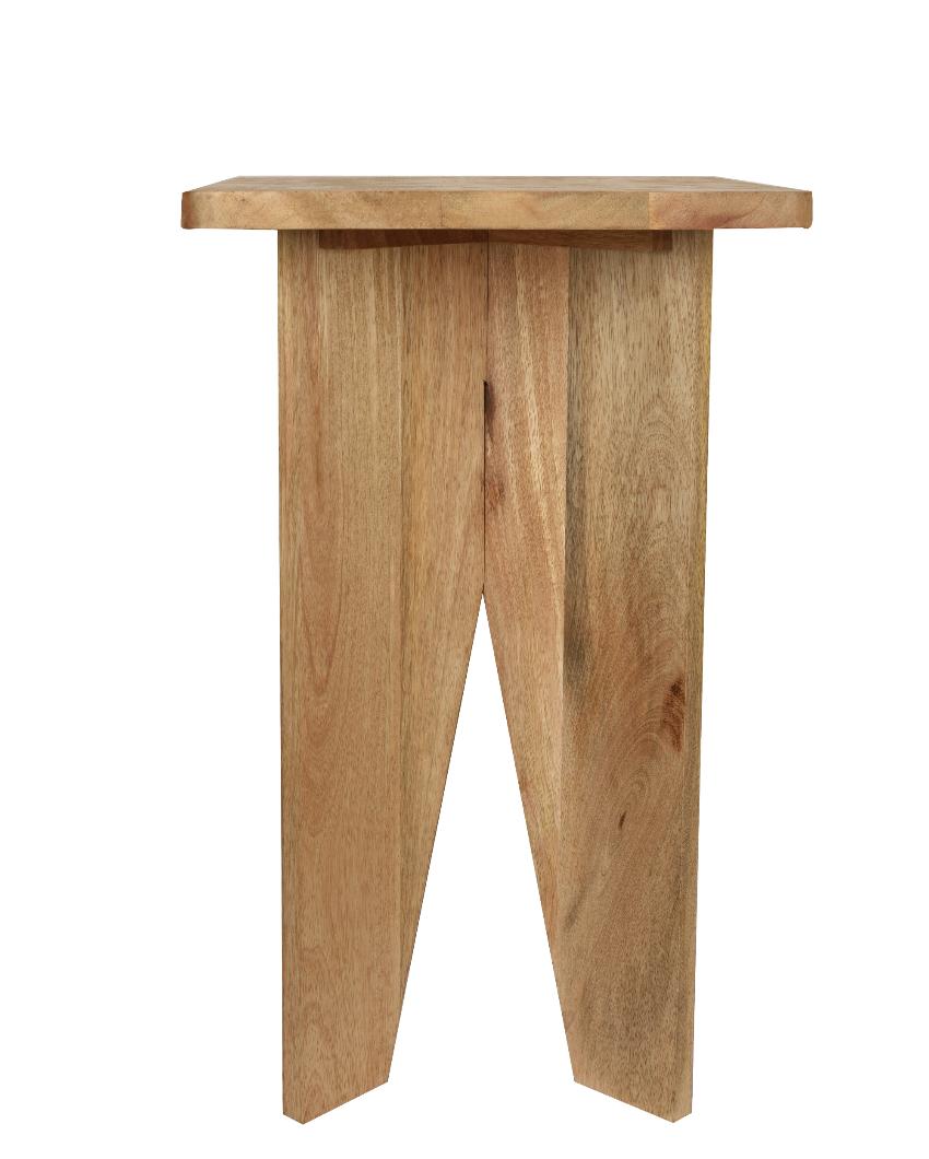 Aachman Mango Natural Finish Square End Table | 14 x 14 x 17 inches