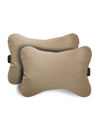Premium Design Faux Leather Car Headrest Cushions | Set Of 2 | 6 X 10 inches