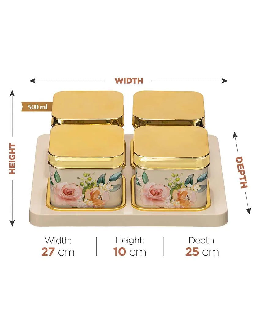 Petal-inspired Polypropylene Serving Containers | Set Of 4 | 500 ML