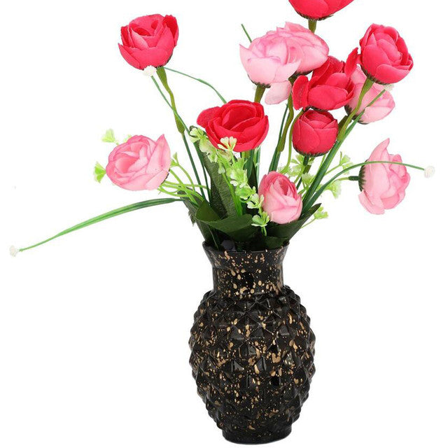 Chic Black Glass Pot Without Flower | 6 x 4 inches