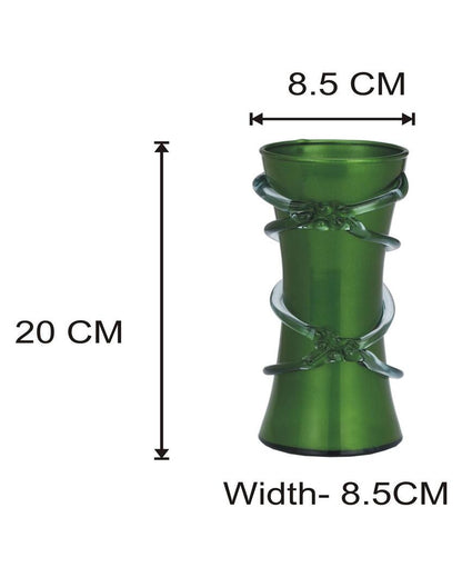 Modern Green Glass Pot Without Flower | 8 x 3 inches