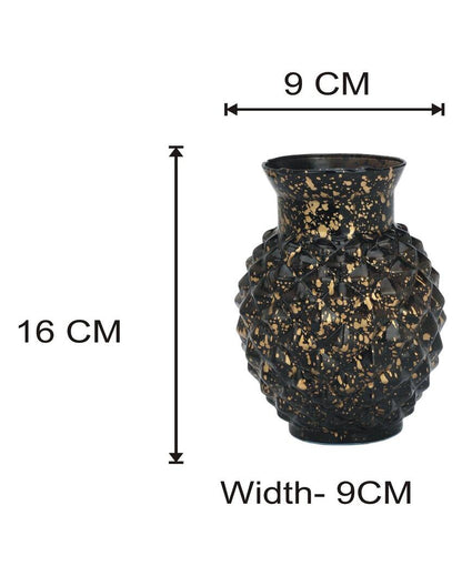 Chic Black Glass Pot Without Flower | 6 x 4 inches