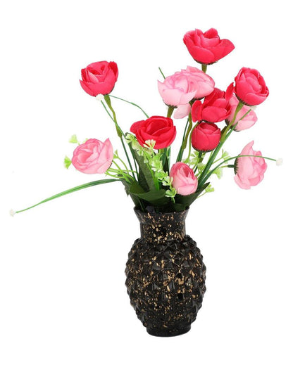 Chic Black Glass Pot Without Flower | 6 x 4 inches