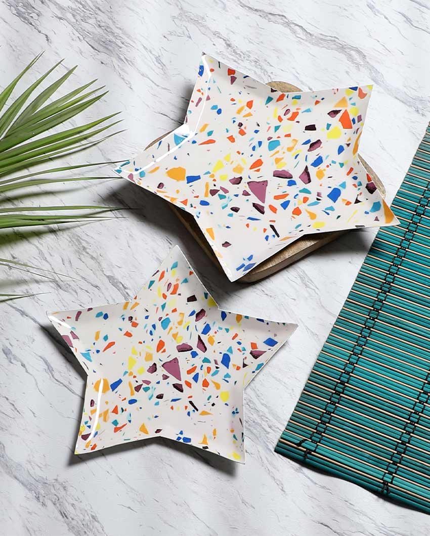 Multicolor Star  Platters | Set of 2