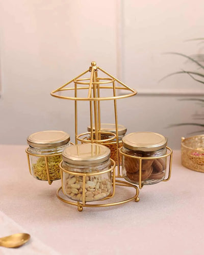 Round Dry Fruits Jars with Stand | 350 ML