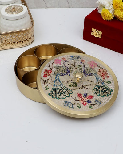 Colored Brass Masala Box Set