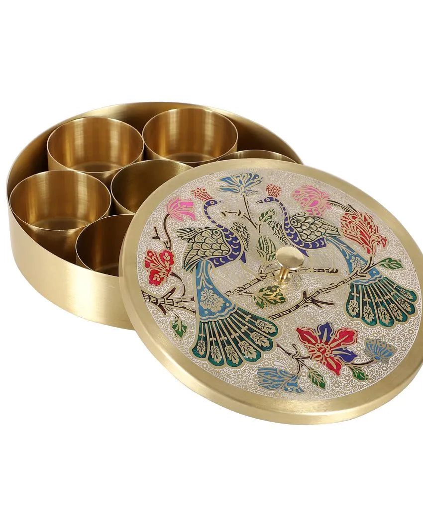 Colored Brass Masala Box Set