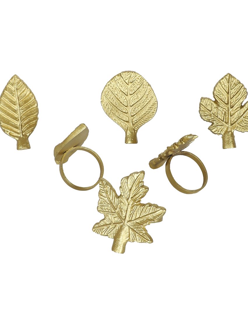 Leaves Aluminium Napkin Rings | Set Of 6