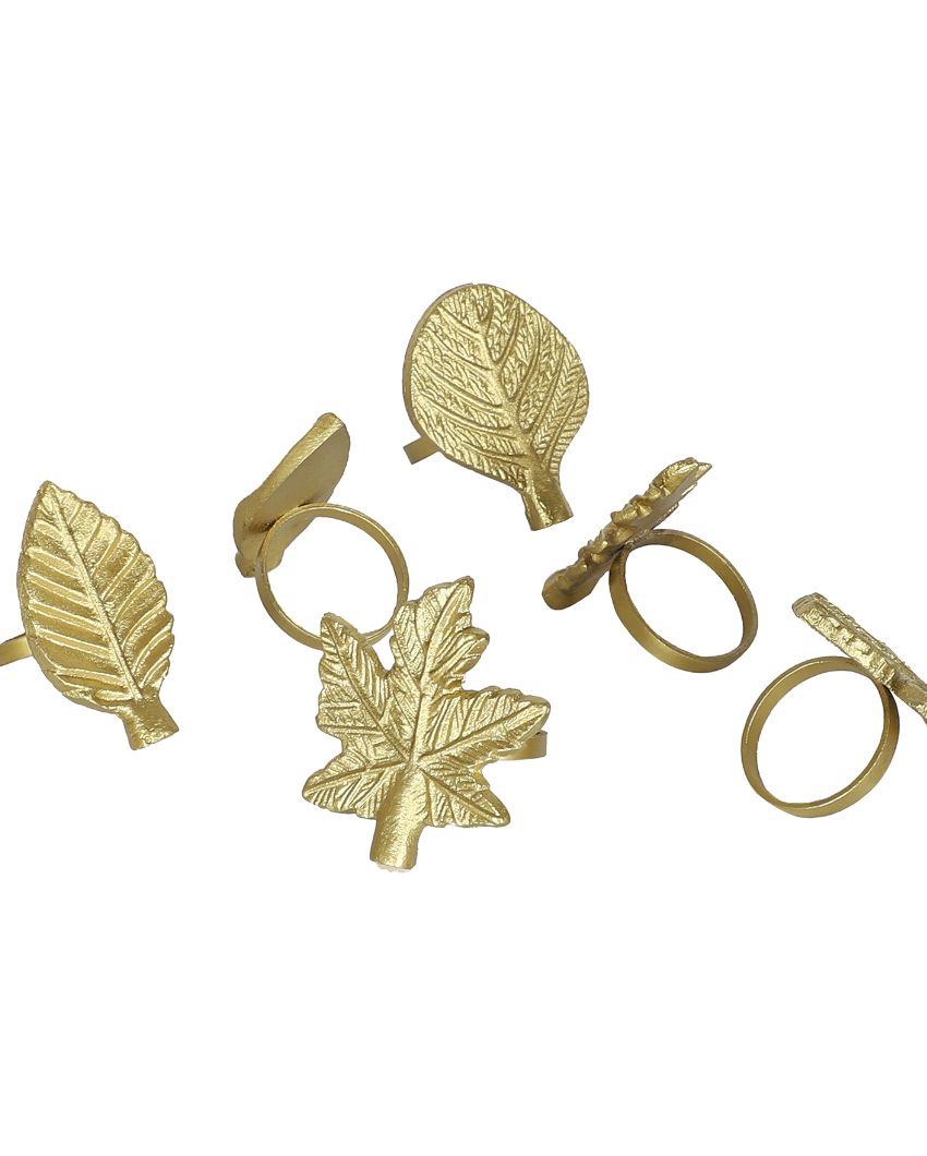 Leaves Aluminium Napkin Rings | Set Of 6