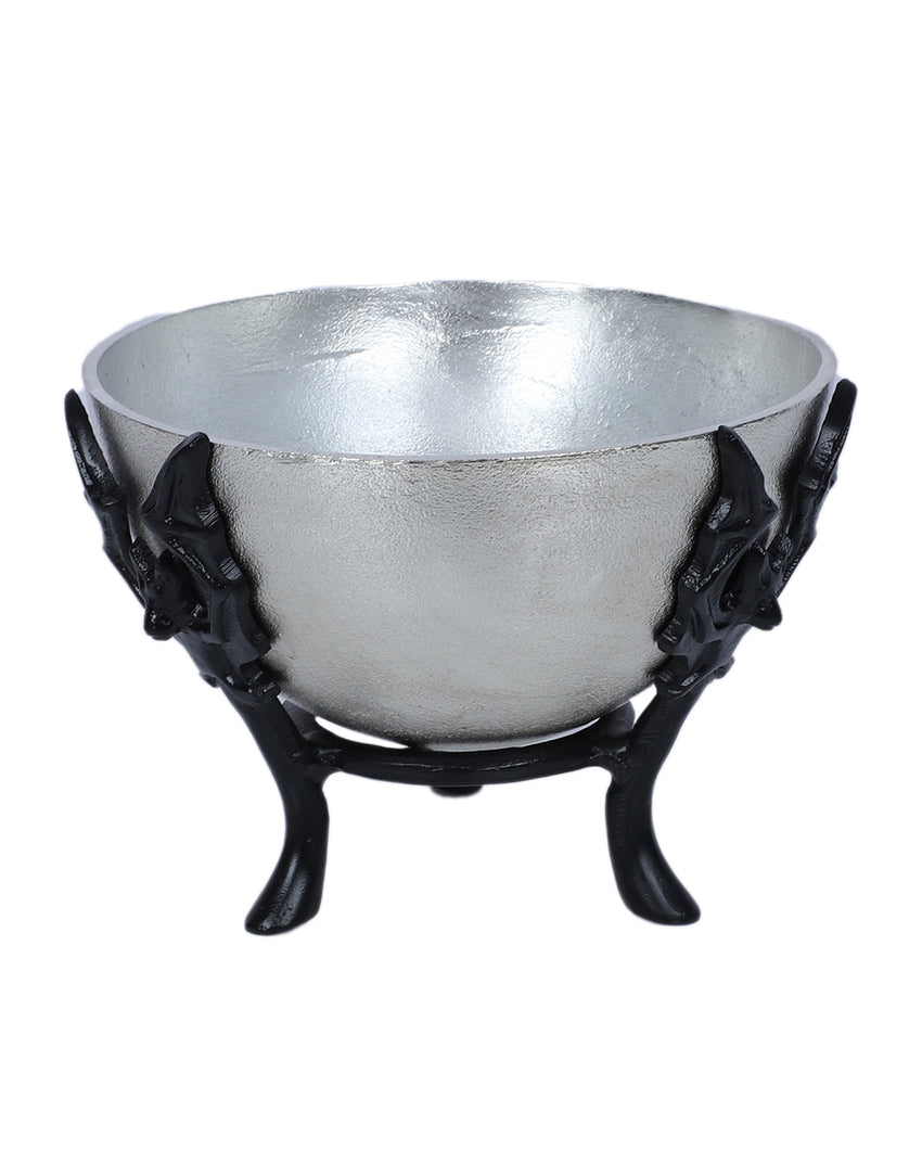 Unique Silver Bat Design Fruit Bowl | Silver | 8 x 6 inches