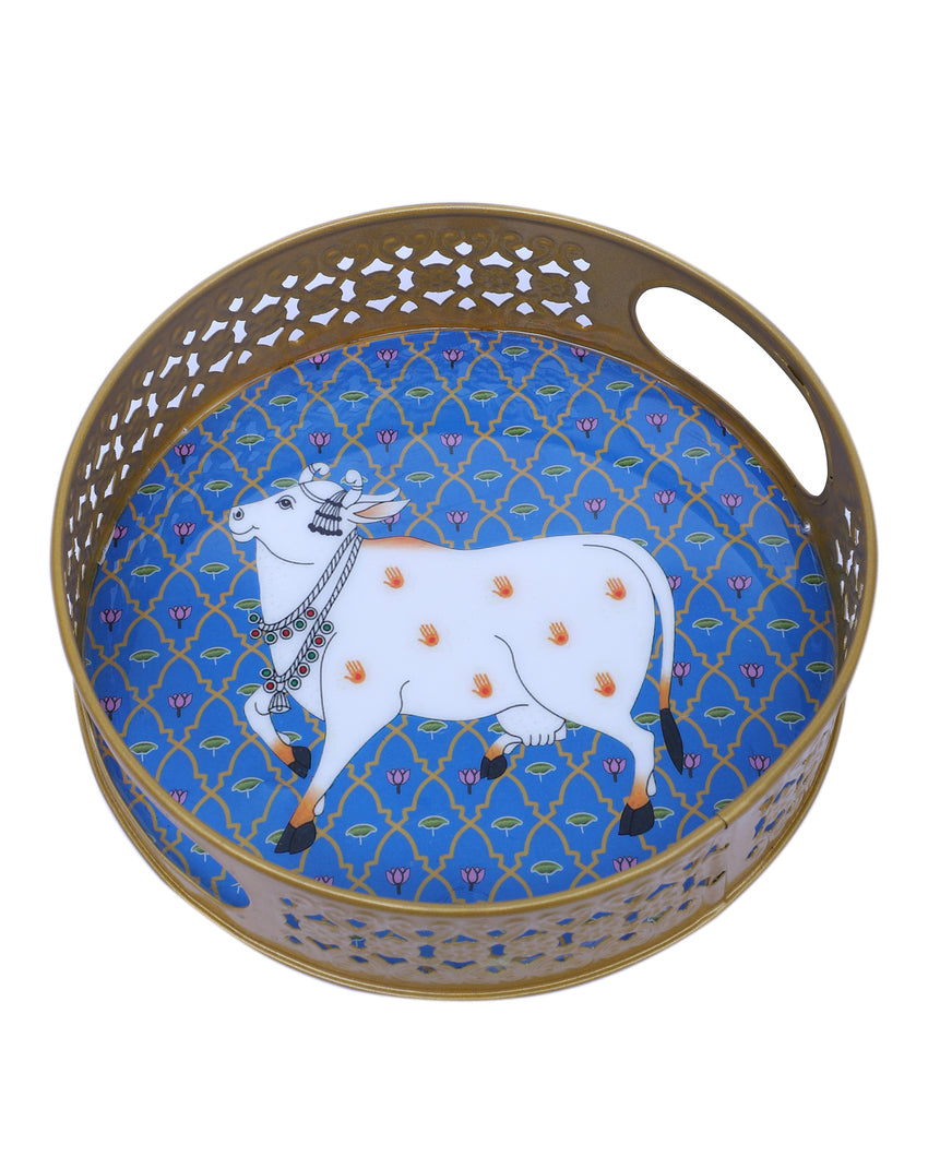 Charming Blue and White Cow Tray With Jars | Pack of 3